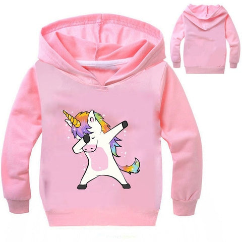 New 2019 Children Kids Spring Autumn Sweatshirt Boys Girls Cute Unicorn Print Long Sleeve Hooded Hoodies Sweatshirt Tops