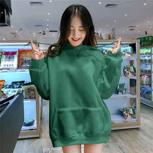 Tracksuit Solid Hoodies Loose Autumn Women Sweatshirts Jumper Long Sleeve Pullover Female Thickening 2019 All Match New