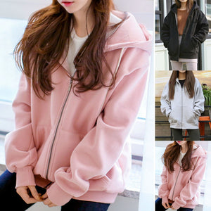 New Classic Women Hoodies Overcoat New Spring Autumn Zipper Hooded Sweatshirts Hoody Jacket Womens Coat Pockets Outerwear