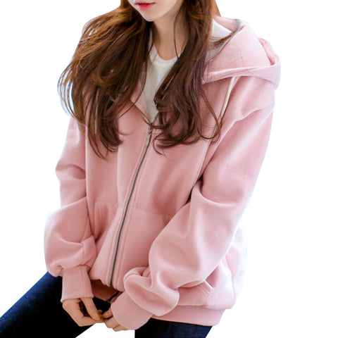 New Classic Women Hoodies Overcoat New Spring Autumn Zipper Hooded Sweatshirts Hoody Jacket Womens Coat Pockets Outerwear