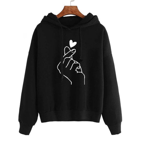 Women Sweatshirt And Hoody Ladies Hooded Love Printed Casual Pullovers Girls Long Sleeve Spring Autumn Winter Striped Plus Size