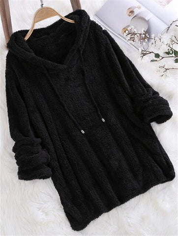 2019 Women Hoodie Solid Color Autumn Winter Long Sleeve Hooded Pulllover Women Long Sleeve Sweatshirts Top