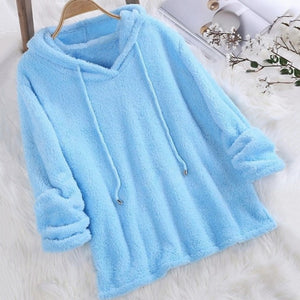 2019 Women Hoodie Solid Color Autumn Winter Long Sleeve Hooded Pulllover Women Long Sleeve Sweatshirts Top