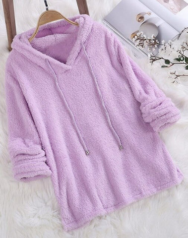 2019 Women Hoodie Solid Color Autumn Winter Long Sleeve Hooded Pulllover Women Long Sleeve Sweatshirts Top