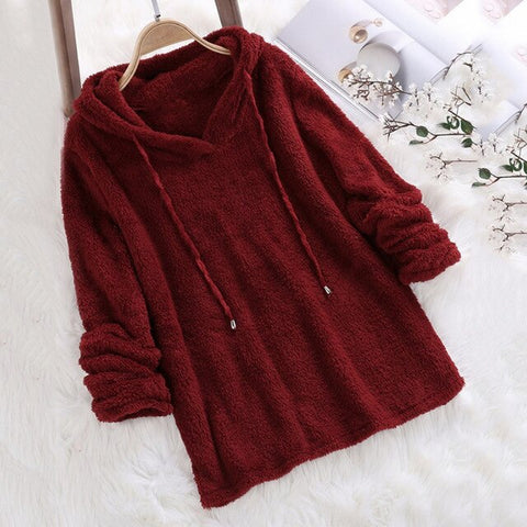 2019 Women Hoodie Solid Color Autumn Winter Long Sleeve Hooded Pulllover Women Long Sleeve Sweatshirts Top